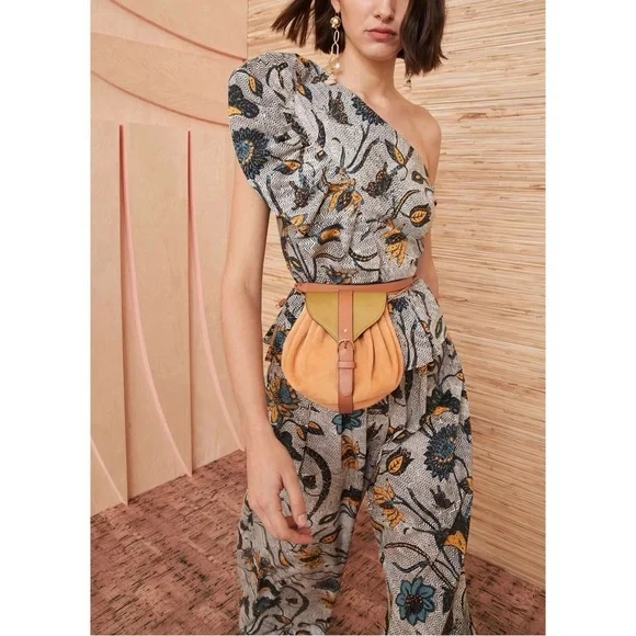 NWT Ulla Johnson One-Shoulder Ruffle Floral Solana Jumpsuit - Picture 4 of 7